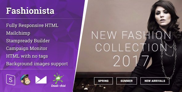 Fashion - Responsive Email with Mailchimp Editor & StampReady Builder - Newsletters Email Templates TFx Russel Hewie