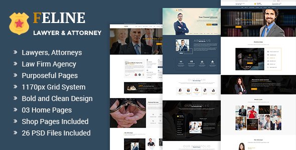 Feline - Lawyers Attorneys & Law Firm PSD Template - Business Corporate TFx Bronte Elvin
