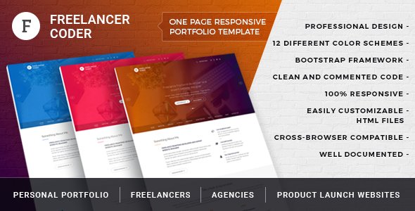 Freelancer Coder – One Page Responsive Portfolio Template - Portfolio Creative TFx Gabe Maynard