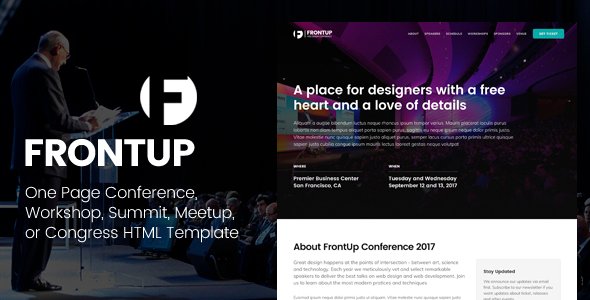 FrontUp - Conference & Event HTML5 Landing Page Template TFx Willard Lynn