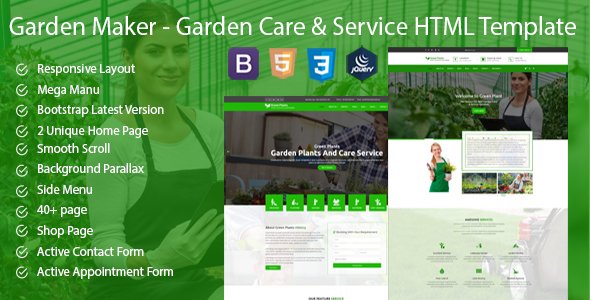 Green Plants - Garden Care & Service HTML5 Template TFx Rod Percival
