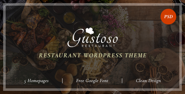 Gustovo - Restaurant PSD Template - Restaurants & Cafes Entertainment TFx Laurence Stanley