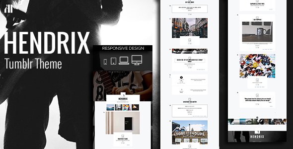 Hendrix - Modern & Responsive Tumblr Theme - Blog Tumblr TFx Theobald Jaylen