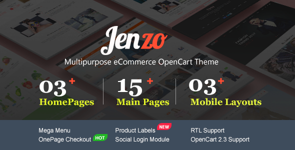 Jenzo - Drag & Drop Multipurpose OpenCart Theme with Mobile-Specific Layouts TFx Tracey Cary