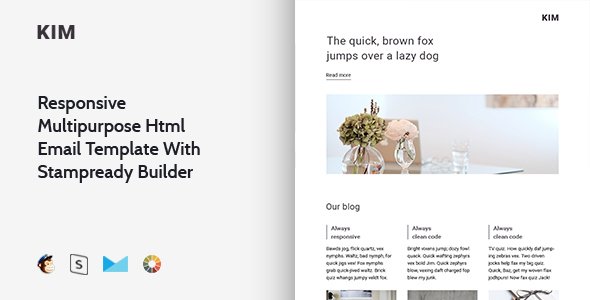 Kim – Responsive Multipurpose Email Template + Stampready Builder - Email Templates Marketing TFx Rikuto Branden