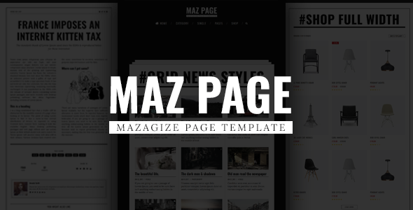 MazPage - Magazine, News, Blog, Shop, Newspaper Template - Miscellaneous Site Templates TFx Randolph Britton