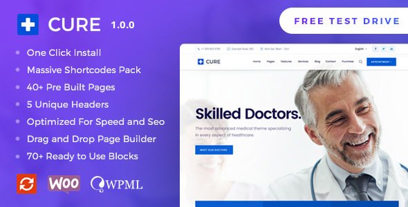 Medical Cure - Health and Medical WordPress Theme TFx Tobias Ethelbert