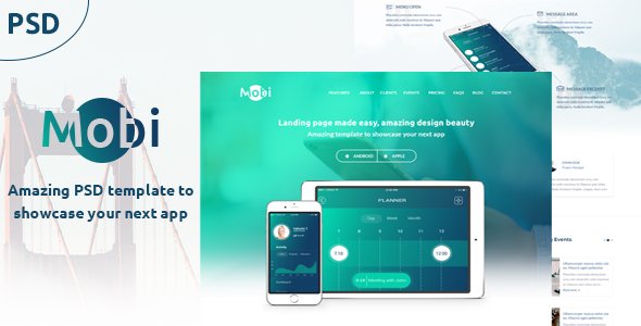Mobi - App Showcase Landing Page PSD Design - PSD Templates  TFx Hiroto Hiawatha