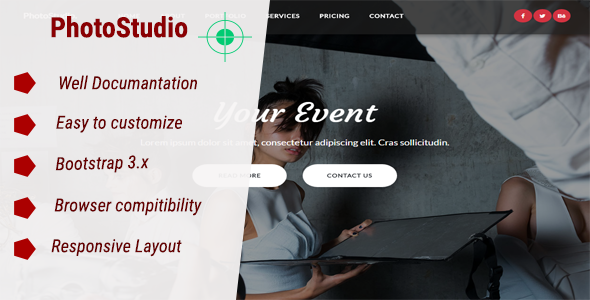 PhotoStudio - Responsive HTML Photography Template - Photography Creative TFx Randal Gorou