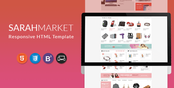 SarahMarket – HTML Template for Supermarket, Large store, Groceries, Aliexpress - Retail Site Templates TFx Wilburn Ronnie