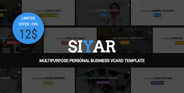 Siyar - Multipurpose Personal Business VCard + Builder TFx Edison Swithin