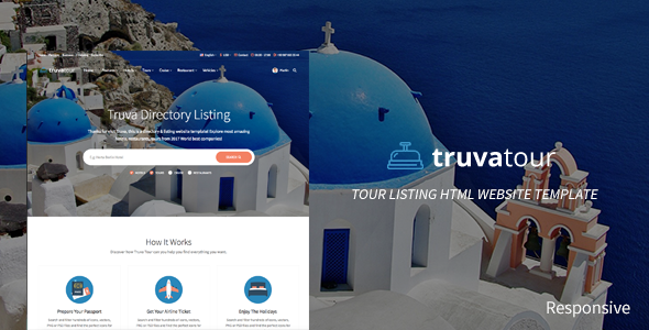 TruvaTour Responsive Travel Directory Listing Template - Travel Retail TFx Julius Harta
