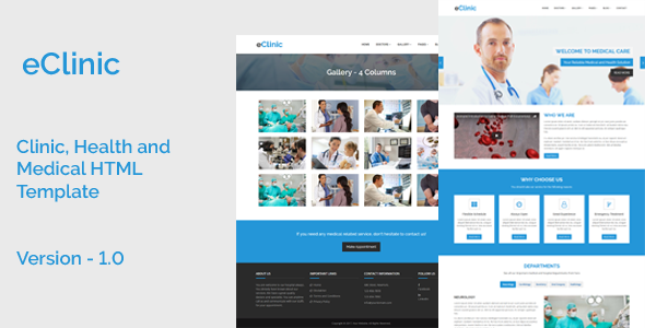 eClinic - Clinic, Health and Medical HTML Template - Retail Site Templates TFx Don Cortney