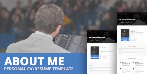 ABOUT ME - Personal CV/Resume Template - Virtual Business Card Personal TFx Caelan Devon