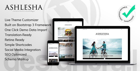 Ashlesha - Blog WordPress Theme - Personal Blog / Magazine TFx Derrick Rigby