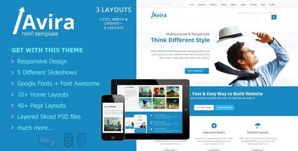 Avira - Responsive Multipurpose HTML5 Website Template - Business Corporate TFx Garrick Tierney