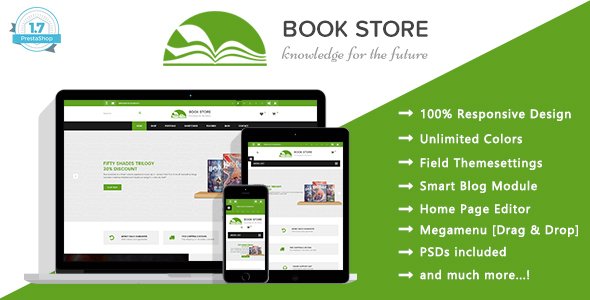 Book Store - Books Publisher Responsive Prestashop 1.7 Theme - Shopping PrestaShop TFx Cahyo Schuyler