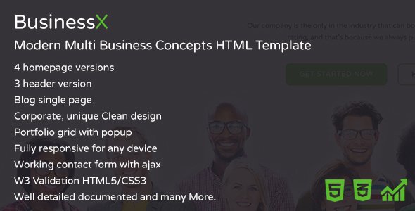 BusinessX - Modern Multi Business Concepts HTML Template - Business Corporate TFx Ruben Roscoe