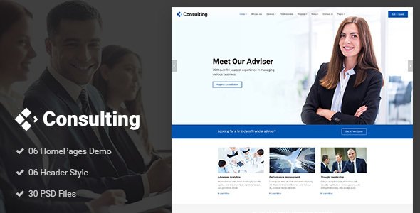 Consulting - Business, Finance, Broker, Advisor & Accounting PSD Template - Business Corporate TFx Daley Ulric