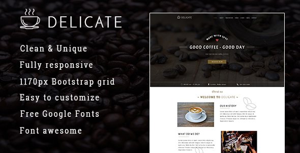 DELICATE | Coffee - Shop - PSD Templates  TFx Vergil Kuwat