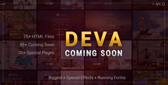 DEVA - Coming Soon Html Responsive Template - Specialty Pages Site Templates TFx Tennyson Whitaker