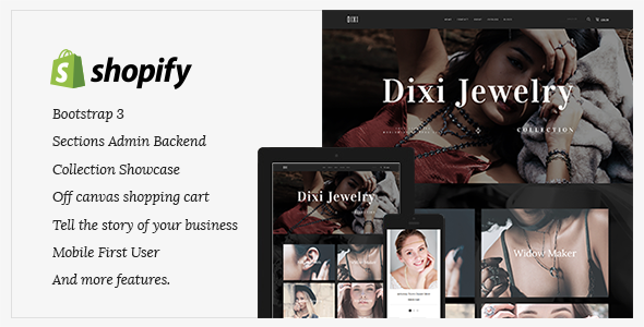 Dixi Jewelry Responsive Shopify Theme - Health & Beauty Shopify TFx Joel Johnie
