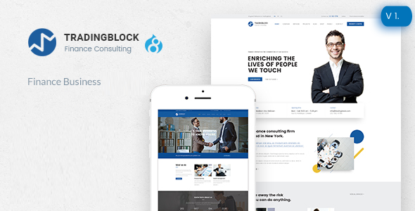Finance Business Responsive Drupal 8 Theme | Tradingblock - Business Corporate TFx Ricki Gratian