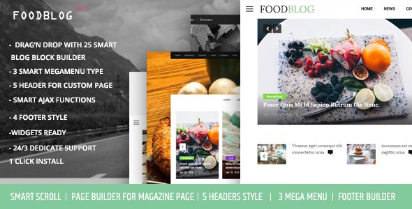 FoodBlog - Personal Blog and Magazine WordPress Theme - Personal Blog / Magazine TFx Mickey Koby