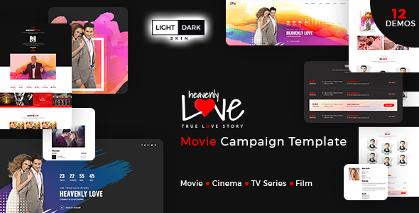 Heavenly Love - Cinema/Movie Bootstrap 3 HTML Template - Film & TV Entertainment TFx Nori Taichi