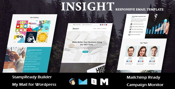 INSIGHT - Multipurpose Responsive Email Templates with Stamp Ready Builder Access - Newsletters Email Templates TFx Hideki Charlton
