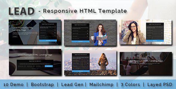 LEAD - Multipurpose Responsive HTML Landing Page - Business Corporate TFx Devon David