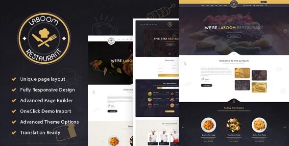 La Boom - Food & Restaurant Bistro WordPress Theme - Restaurants & Cafes Entertainment TFx Dave Rudolph