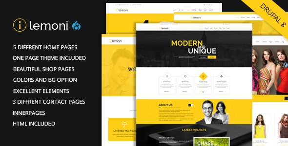 Lemoni - Multipurpose Drupal 8 Theme - Corporate Drupal TFx Callahan Tirto