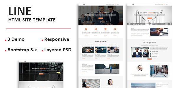 Line - Multipurpose Responsive One page HTML Template - Corporate Site Templates TFx Kazuki Emil