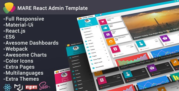 Mare React Admin Template - Admin Templates Site Templates TFx Barrie Keir