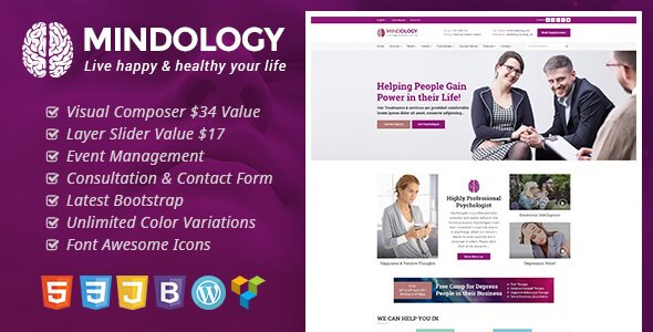 Mindology - Psychology WordPress Theme for Psychologist and Mental Health Websites - Health & Beauty Retail TFx Deforest Mel