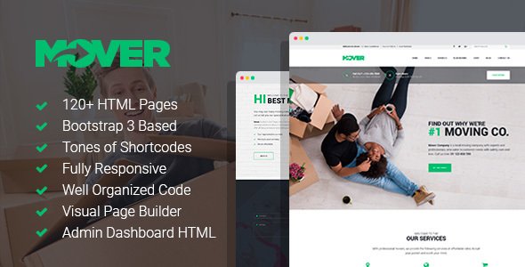 Mover - Moving/Delivery Company HTML Template with Page Builder and Dashboard HTML pages - Business Corporate TFx Grayson Bert