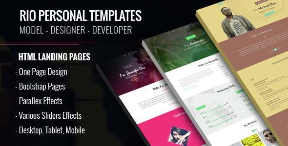 Personal HTML Templates - Rio - Personal Landing Pages TFx Amyas Nate