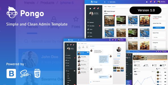 Pongo - Simple & Clean Admin Template - Admin Templates Site Templates TFx Theobald Ivor