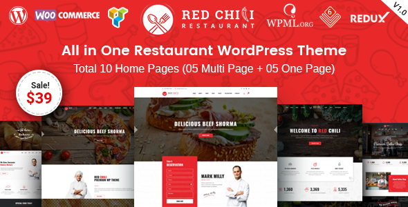 Red Chili - Restaurant WordPress Theme - Restaurants & Cafes Entertainment TFx Royale Collin