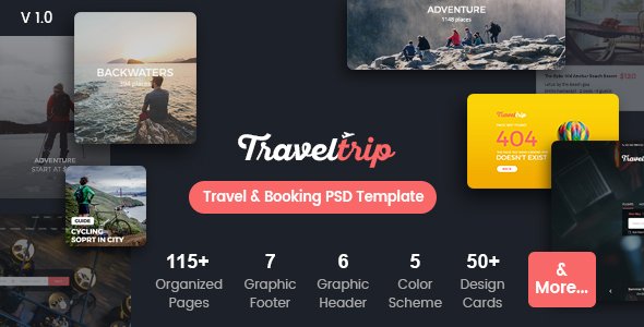 TravelTrip - Travel, Tour, Flight & Hotel Booking PSD Template - Travel Retail TFx Derryl Youta