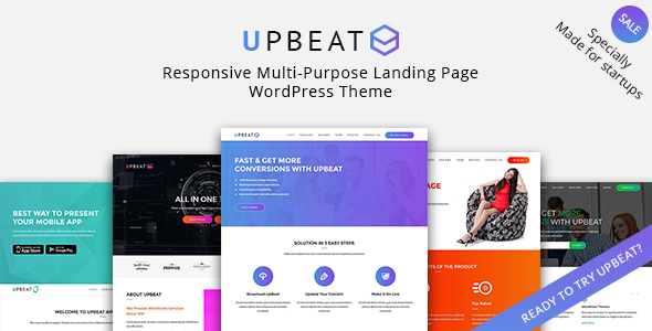 Upbeat - Responsive Multi-Purpose Landing Page WordPress Theme - Marketing Corporate TFx John Emmet