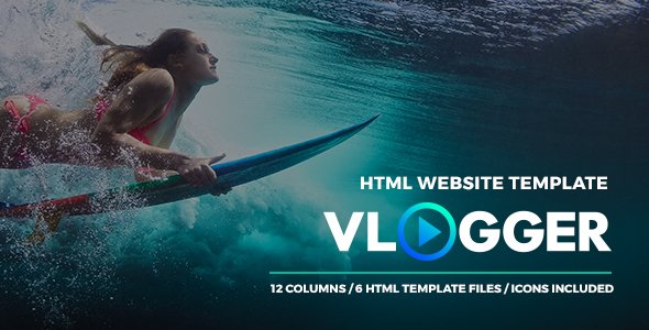 Vlogger - HTML Video Website Template for Youtubers, Online Courses and Video Makers - Film & TV Entertainment TFx Luviumvo Brendon