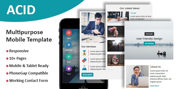 ACID - Multipurpose Responsive Mobile Template - Mobile Site Templates TFx Hovhannes Glen