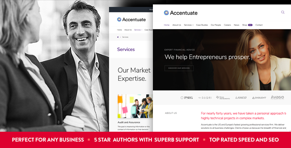 Accentuate - A Professional Consulting WordPress Theme - Business Corporate TFx Manny Cory