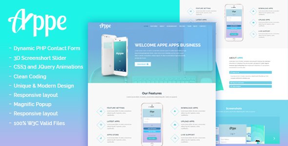 Appe - Business App Onepage Template - Technology Site Templates TFx Trevelyan Buck