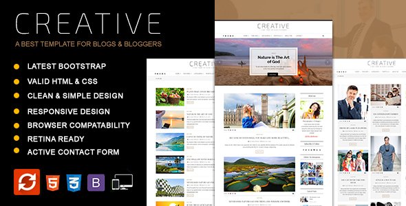Creative - Blog HTML Template - Personal Site Templates TFx Eliott Johnny