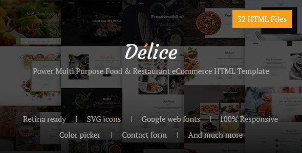 Delice - Power Multi Purpose Food & Restaurant eCommerce HTML Template - Food Retail TFx Lindon Hoyt