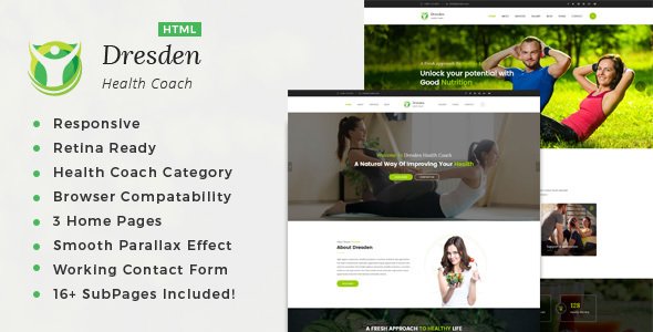 Dresden - HTML Template for Personal Life Coaching Website - Health & Beauty Retail TFx Braeden Josh