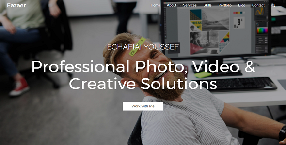 Eazaer - Single Page Portfolio Html Template & Landing Page - Personal Site Templates TFx Elliot Foster